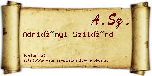 Adriányi Szilárd névjegykártya