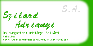 szilard adrianyi business card